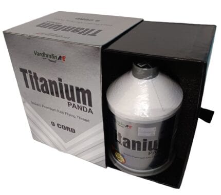 Vardhaman 9 Cord Titanium Panda Kite Flying Thread (500gm. Magnet Box) Premium Cotton White Thread